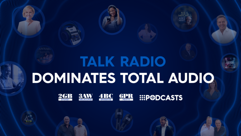 Talk radio dominates total audio