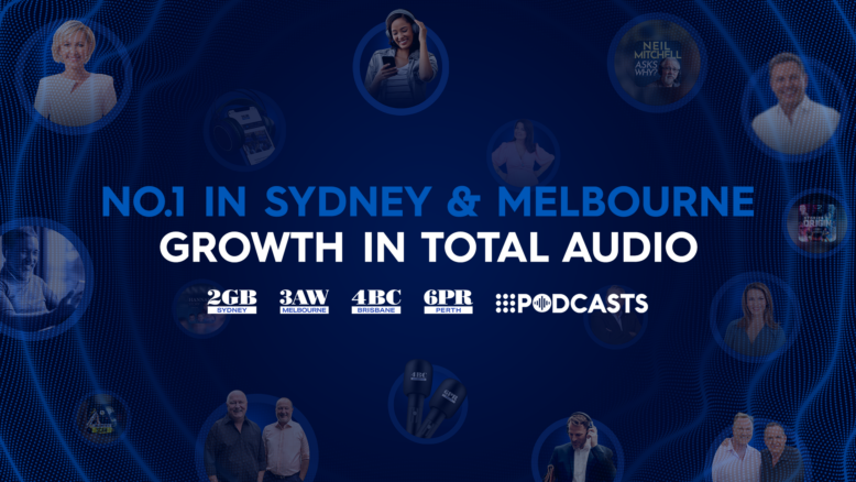 2GB and 3AW No.1 in Sydney and Melbourne - audience growth across Total Audio