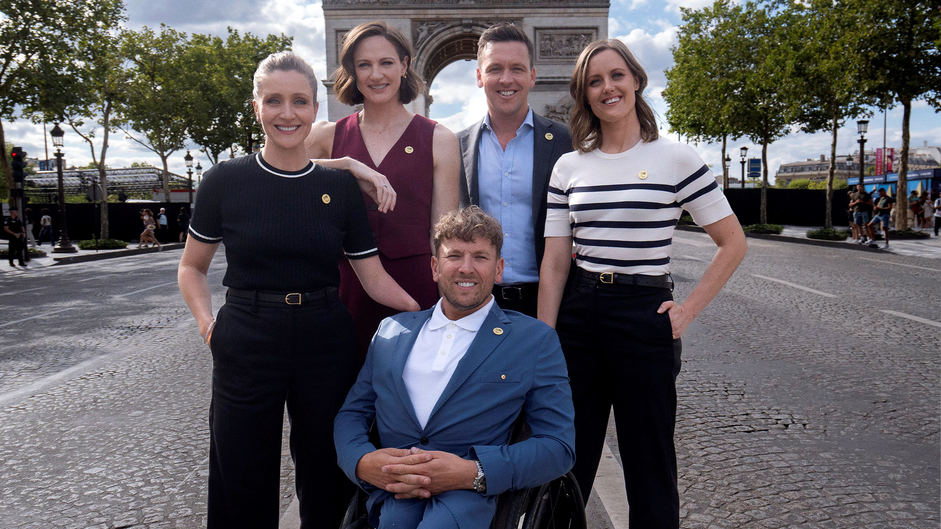 Nine Paralympics commentators Annabelle Williams, Cate Campbell, Dylan Alcott, James Bracey & Ellie Cole in Paris