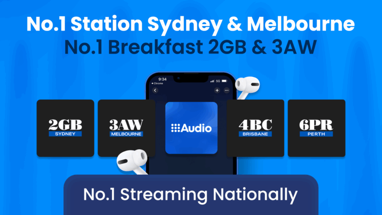 No.1 Station Sydney & Melbourne; No.1 Breakfast 2GB & 3AW; No.1 Streaming Nationally