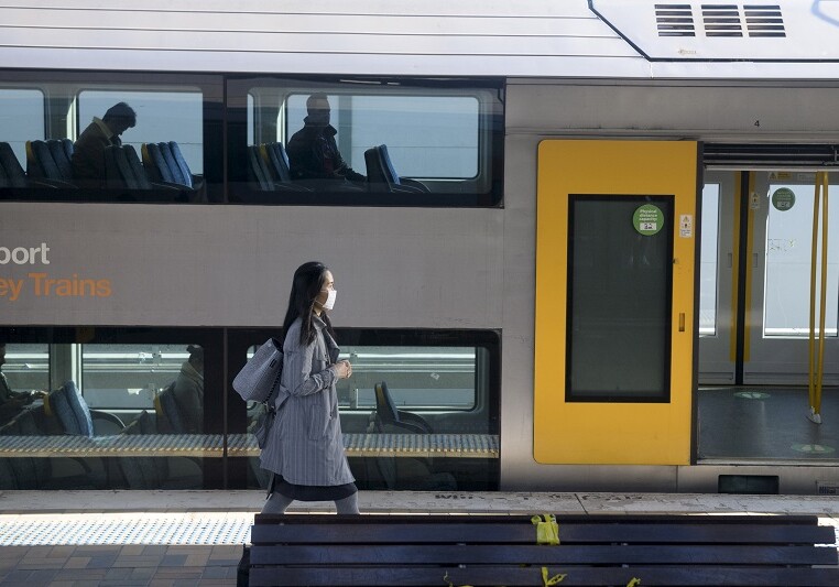 The Committee for Sydney is urging NSW Transport and Roads Minister Andrew Constance to force people to wear masks on public transport. Sydney, June 30, 2020. Photo: Rhett Wyman/SMH